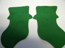 Baby Bootie Pair Laser Cut Appliques (Size: 4"H, Color: Green  )